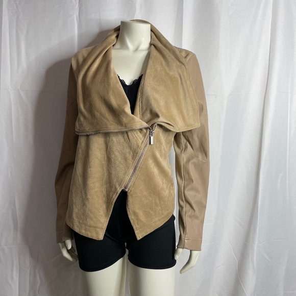 bagatelle Jackets & Blazers - Bagatelle Collection Faux Suede Vegan Leather Asymmetrical Drape Jacket Size XL